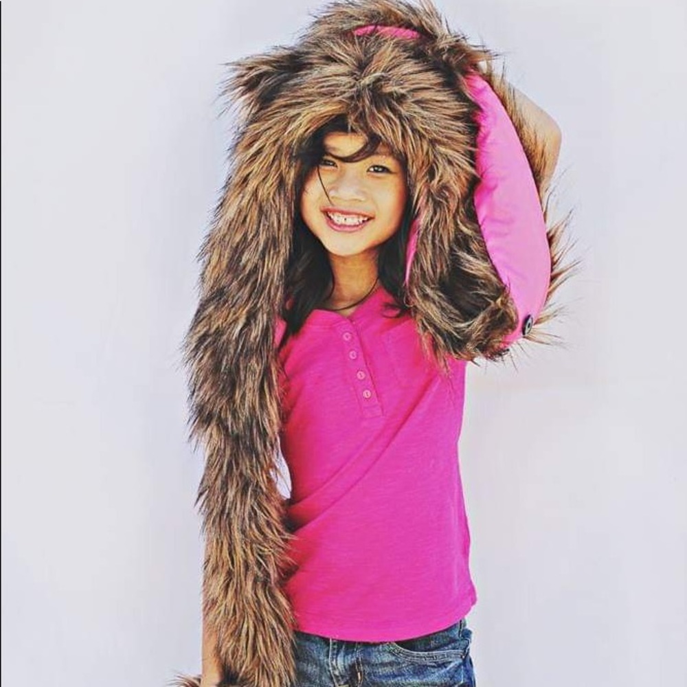 Neiman marcus skaist taylor fur hoodie/scarf